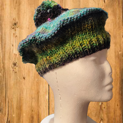 Beret Multicolore avec Pompon