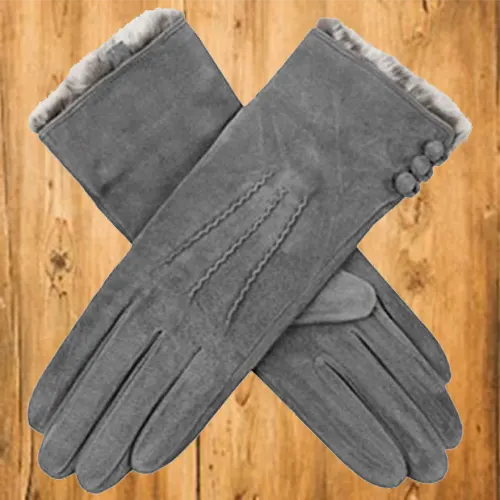 Gants pour femme en mouton suédé - Pic et Coud Buchy