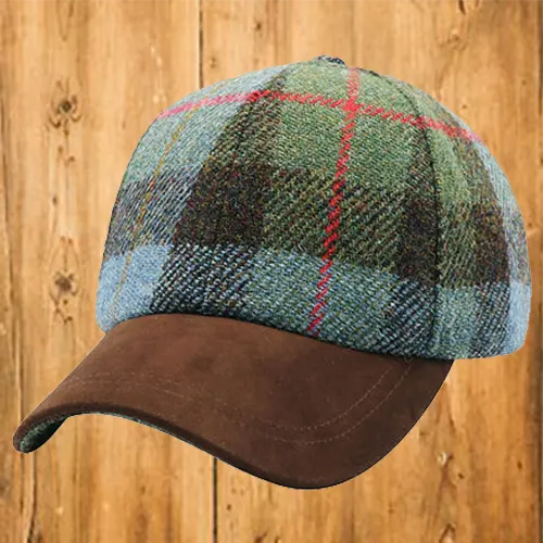 Casquette baseball en Laine, visière Cuir mouton nubuck MADISON - Pic et Coud Buchy